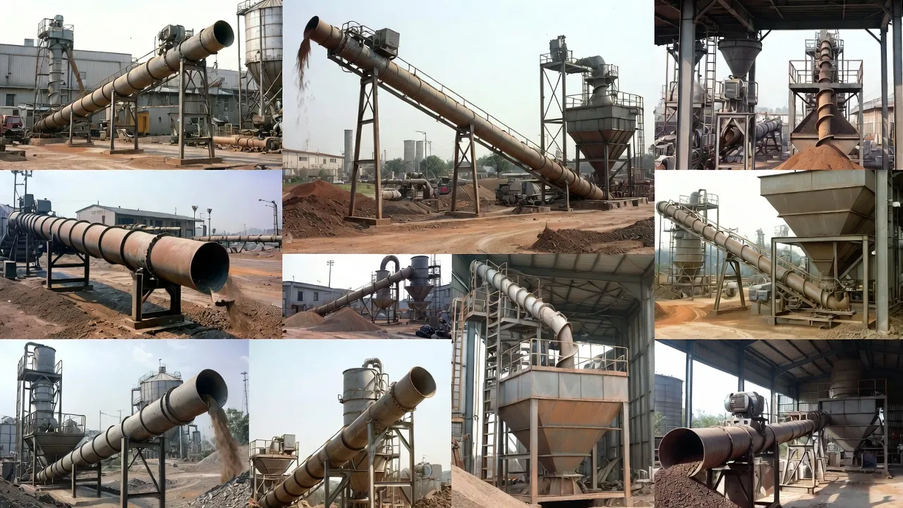 Screw conveyor gearbox drive system industrial installation