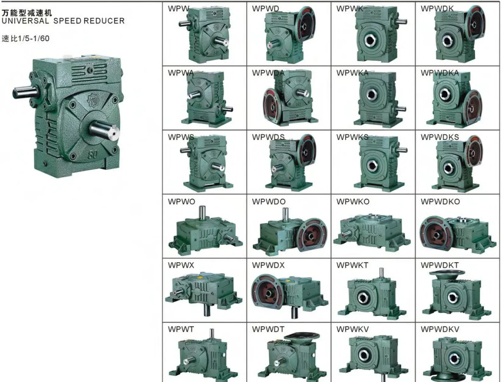 WPDKS Worm Reducer — Tapered Roller Bearing Output WPDKS worm reducer tapered roller bearing output and WPS housing
