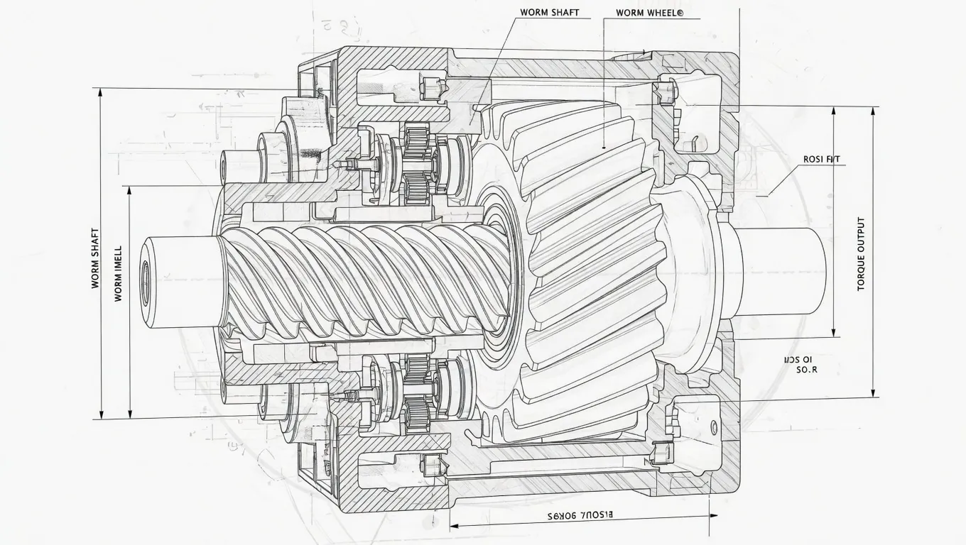 Worm gearbox internal structure diagram